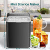 IULULU Portable Ice Maker, 9 Cubes/6 Mins, 26lbs/Day, Self-Cleaning, Quiet, 2 Sizes, with Scoop & Basket