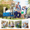 Atilioo Collapsible Wagon Cart - Heavy Duty Folding Utility Cart with 220lbs Capacity & All-Terrain Wheels - Portable Garden Beach Wagon for Sand, Camping, Shopping, Fishing, Outdoor Use, Blue