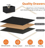Atilioo 5 Drawer Dresser, Fabric Storage Chest with TV Stand, Open Shelf, Adjustable Feet, Bedroom or Living Room, Black