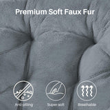 IULULU Comfy Saucer Chair, XL Folding Faux Fur Lounge Chair for Home, Kids & Adults