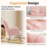 IULULU Rocking Chair, Ergonomic High Back, Comfy Seat with Side Support