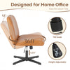 IULULU Wide Armless Desk Chair, No Wheels, Adjustable Height