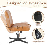IULULU Wide Armless Desk Chair, No Wheels, Adjustable Height