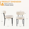 IULULU Dining Chairs Set 2, Upholstered Mid-Century Kitchen Chairs, Curved Backrest, Metal Legs