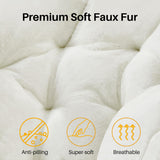 IULULU Comfy Saucer Chair, XL Folding Faux Fur Lounge Chair for Home, Kids & Adults