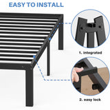 IULULU Metal Bed Frame - Foundation with Steel Slats, No Box Spring, Easy Assembly