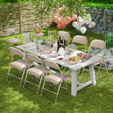 IULULU Folding Chair, Leather-padded, Sturdy Metal, Easy Storage, Indoor/Outdoor, Comfy for Home/Office/Party