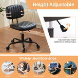 IULULU PU Leather Office Desk Chair, Swivel Chair for Adults/Students