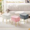 IULULU Vanity Stool, Faux Fur-Padded, 4-Legged Stool with Anti-Slip Feet, Ideal for Makeup or as a Footrest