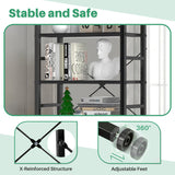 IULULU Book Shelf,  5 Tier Bookcase, Modern, Industrial Storage for Home/Office