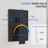 Atilioo Shower Faucet Set, 10" High Pressure Rain Shower Head with Handheld Spray, Wall Mounted, Adjustable Temperature, Rough-in Valve Body and Trim Kit