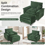 IULULU Sectional Sofa, Chenille Cloud Couch Comfy Upholstered Sofa with Ottoman, Lumbar Pillow, Deep Seat Modular Sofa for Living Room, Apartment, Studio