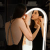 IULULU Full-Length Mirror with LEDs, Aluminum Frame, 3-Color Dimmable Light for Bedroom