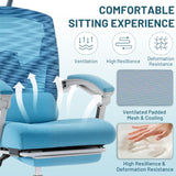 IULULU Office Desk Chair with Footrest, High-Back Mesh Rolling Swivel Reclining Chairs