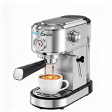 Atilioo 20 Bar Espresso Machine with Pressure Gauge, Compact Stainless Steel Coffee Maker with Milk Frother Steam Wand for Latte, Cappuccino, Easy to Clean