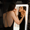IULULU Full-Length Mirror with LEDs, Aluminum Frame, 3-Color Dimmable Light for Bedroom