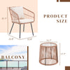 IULULU 3 Piece Patio Bistro Set, Wicker Chairs with Table & Cushions for Outdoor Spaces