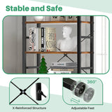 IULULU Book Shelf,  5 Tier Bookcase, Modern, Industrial Storage for Home/Office