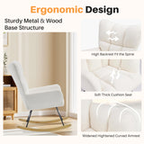 IULULU Rocking Chair, Ergonomic High Back, Comfy Seat with Side Support