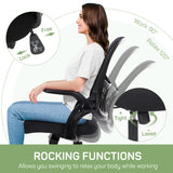 IULULU Office Chair Ergonomic Mesh with Fixed Armrest