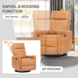 IULULU Recliner, Nursery Glider Rocker with Large Footrest, High Back, Deep Seat