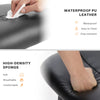IULULU Leather Guest Chair with Padded Arms, Comfy Waiting Room Chairs for Reception Conference Side Office Desk Home