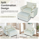 IULULU Sectional Sofa, Chenille Cloud Couch Comfy Upholstered Sofa with Ottoman, Lumbar Pillow, Deep Seat Modular Sofa for Living Room, Apartment, Studio