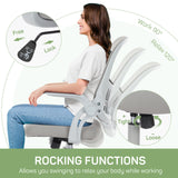 IULULU Office Chair Ergonomic Mesh with Fixed Armrest