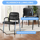 IULULU Leather Guest Chair, Ergonomic for Reception, Conferences, Home Offices