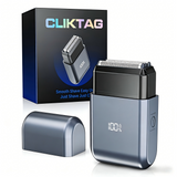 CLIKTAG Mini Electric Foil Shaver for Men - IPX7 Waterproof Cordless Portable Razor with LED Display, USB-C Fast Rechargeable, 3 Floating Precision Blades for Home & Travel