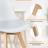 IULULU Dining Chairs, 4-Piece Mid-Century with Wooden Legs, PU Leather Seats for Living Room Bedroom Outdoor Lounge
