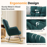 IULULU Rocking Chair, Ergonomic High Back, Comfy Seat with Side Support