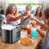 Haysky Countertop Ice Maker, 26 Lbs/24H, Ice in 6Mins, 2 Sizes, Self-Cleaning Portable Ice Machine Countertops for Home, Office, RV, Camping
