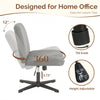 IULULU Wide Armless Desk Chair, No Wheels, Adjustable Height