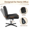 IULULU Wide Armless Desk Chair, No Wheels, Adjustable Height