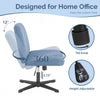 IULULU Wide Armless Desk Chair, No Wheels, Adjustable Height