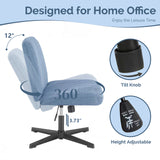 IULULU Wide Armless Desk Chair, No Wheels, Adjustable Height