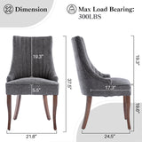 IULULU Dining Chairs, Upholstered Featuring Tufted Back Design and Solid Wood Legs Set of 2