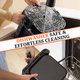 Atilioo 6.34QT Air Fryer, 12-in-1 Cook Modes, Touch Pad, Quick Crispy Meals, Dishwasher Safe Nonstick Basket, Black