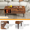 IULULU Lift Top Coffee Table - Wooden Table with Shelf & Compartment for Living Room