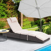 IULULU Lounge Chair Outdoor PE Wicker – Adjustable Backrest, Removable Cushion
