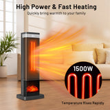 Buteny Space Heater for Indoor Use, 23Inch Portable Heater with Remote and Thermostat,7 Light Modes, 70°Oscillation, 12H Timer, Up to 95°F, Tip-over Protection