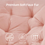 IULULU Comfy Saucer Chair, XL Folding Faux Fur Lounge Chair for Home, Kids & Adults