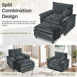 IULULU Sectional Sofa, Chenille Cloud Couch Comfy Upholstered Sofa with Ottoman, Lumbar Pillow, Deep Seat Modular Sofa for Living Room, Apartment, Studio