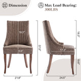 IULULU Dining Chairs, Upholstered Featuring Tufted Back Design and Solid Wood Legs Set of 2