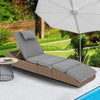 IULULU Lounge Chair Outdoor PE Wicker – Adjustable Backrest, Removable Cushion