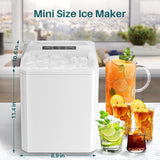 IULULU Portable Ice Maker, 9 Cubes/6 Mins, 26lbs/Day, Self-Cleaning, Quiet, 2 Sizes, with Scoop & Basket