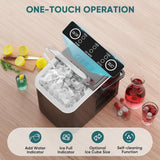 IULULU Portable Ice Maker, 9 Cubes/6 Mins, 26.5lbs/24Hrs, Self-Cleaning, Quiet, with Scoop, Basket, Handle for Parties