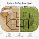 Atilioo 8-Panel Foldable Pet Playpen, 24" Height Metal Dog Fence with Door for Small Dogs