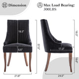 IULULU Dining Chairs, Upholstered Featuring Tufted Back Design and Solid Wood Legs Set of 2